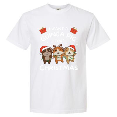 I Want A Guinea Pig For Christmas Cute Animals Gift Garment-Dyed Heavyweight T-Shirt