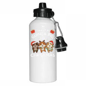 I Want A Guinea Pig For Christmas Cute Animals Gift Aluminum Water Bottle