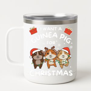 I Want A Guinea Pig For Christmas Cute Animals Gift 12 oz Stainless Steel Tumbler Cup