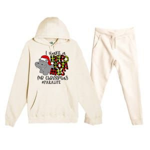 I Want A Hippopotamus For Christmas Paraprofessional Life Premium Hooded Sweatsuit Set