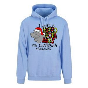 I Want A Hippopotamus For Christmas Paraprofessional Life Unisex Surf Hoodie