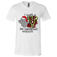 I Want A Hippopotamus For Christmas Paraprofessional Life V-Neck T-Shirt