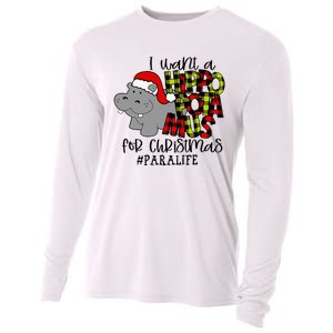 I Want A Hippopotamus For Christmas Paraprofessional Life Cooling Performance Long Sleeve Crew