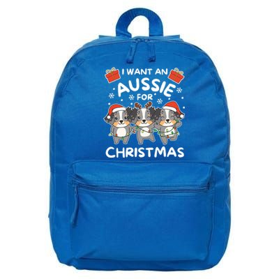 I Want An Australian Shepherd For Christmas Cute Dogs Gift 16 in Basic Backpack