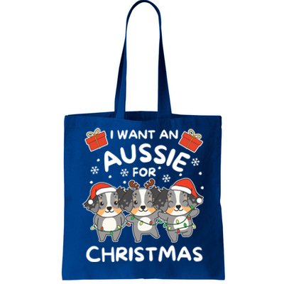 I Want An Australian Shepherd For Christmas Cute Dogs Gift Tote Bag