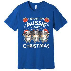 I Want An Australian Shepherd For Christmas Cute Dogs Gift Premium T-Shirt