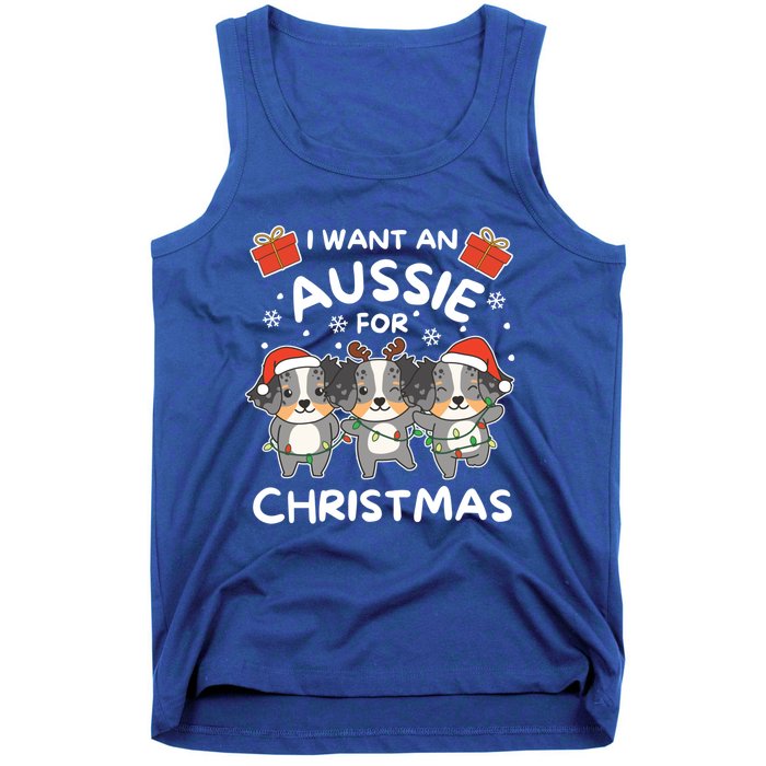 I Want An Australian Shepherd For Christmas Cute Dogs Gift Tank Top