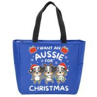 I Want An Australian Shepherd For Christmas Cute Dogs Gift Zip Tote Bag