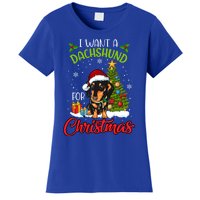 I Want A Dachshund For Christmas Xmas Hippo Cool Gift Women's T-Shirt