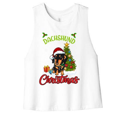 I Want A Dachshund For Christmas Xmas Hippo Cool Gift Women's Racerback Cropped Tank