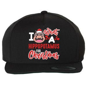 I Want A Hippopotamus For Christmas Xmas Hippo Gift Wool Snapback Cap