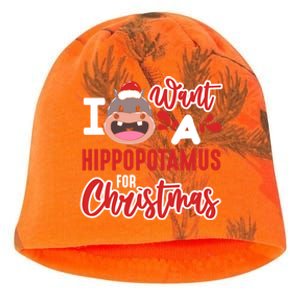 I Want A Hippopotamus For Christmas Xmas Hippo Gift Kati - Camo Knit Beanie