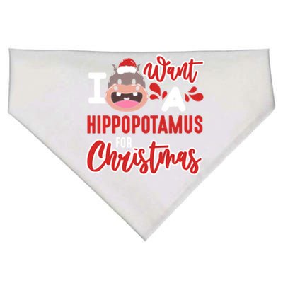 I Want A Hippopotamus For Christmas Xmas Hippo Gift USA-Made Doggie Bandana