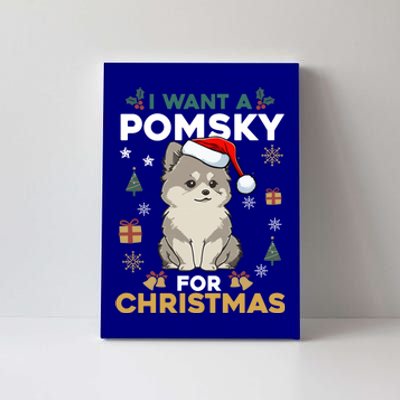 I Want A Pomsky For Christmas Cute Dog Lover Pajamas Family Gift Canvas