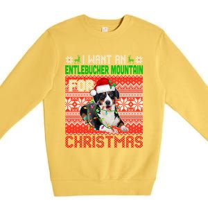 I Want An Entlebucher Mountain For Christmas Santa Dog Lover Cute Gift Premium Crewneck Sweatshirt