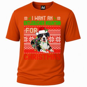 I Want An Entlebucher Mountain For Christmas Santa Dog Lover Cute Gift Cooling Performance Crew T-Shirt