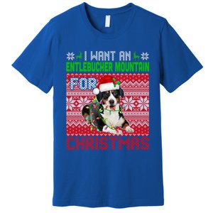 I Want An Entlebucher Mountain For Christmas Santa Dog Lover Cute Gift Premium T-Shirt