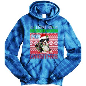 I Want An Entlebucher Mountain For Christmas Santa Dog Lover Cute Gift Tie Dye Hoodie