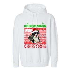 I Want An Entlebucher Mountain For Christmas Santa Dog Lover Cute Gift Garment-Dyed Fleece Hoodie