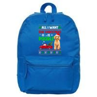 I Want A Poodle For Christmas Ugly Sweater Dog Xmasoutfit Cute Gift 16 in Basic Backpack