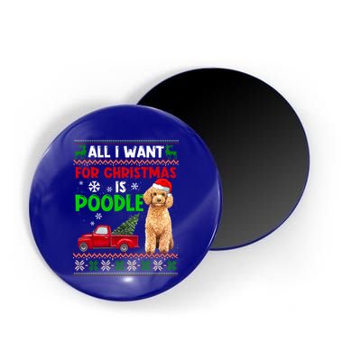 I Want A Poodle For Christmas Ugly Sweater Dog Xmasoutfit Cute Gift Magnet