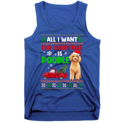 I Want A Poodle For Christmas Ugly Sweater Dog Xmasoutfit Cute Gift Tank Top