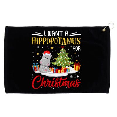 I Want A Hippopotamus For Christmas Xmas Hippo Christmas Gift Grommeted Golf Towel