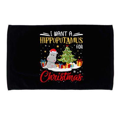 I Want A Hippopotamus For Christmas Xmas Hippo Christmas Gift Microfiber Hand Towel