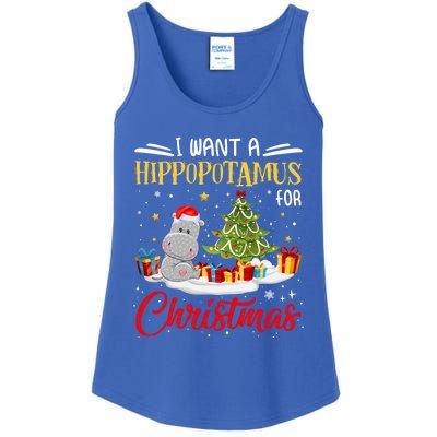 I Want A Hippopotamus For Christmas Xmas Hippo Christmas Gift Ladies Essential Tank