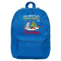 I Want A Hippopotamus For Christmas Xmas Hippo Christmas Gift 16 in Basic Backpack