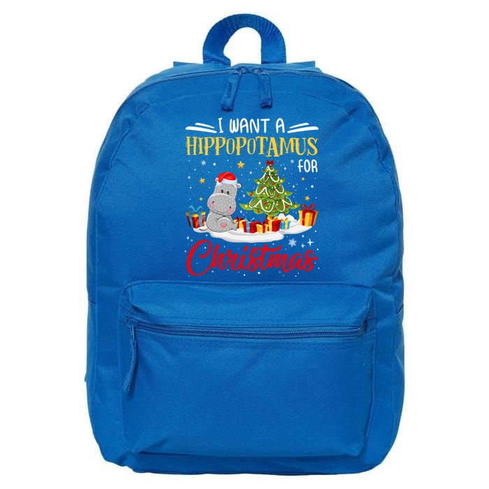 I Want A Hippopotamus For Christmas Xmas Hippo Christmas Gift 16 in Basic Backpack