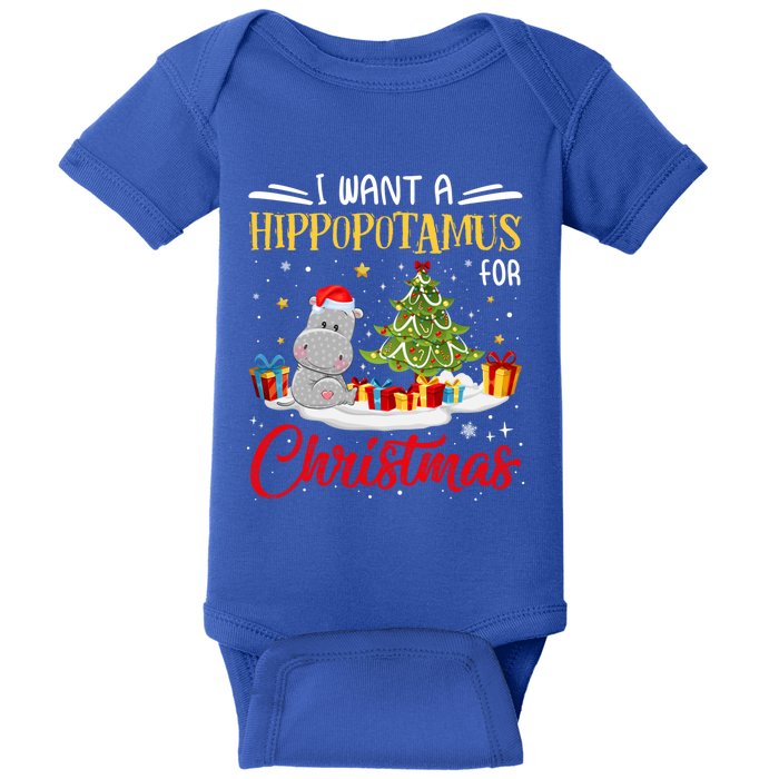 I Want A Hippopotamus For Christmas Xmas Hippo Christmas Gift Baby Bodysuit