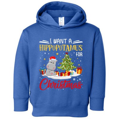 I Want A Hippopotamus For Christmas Xmas Hippo Christmas Gift Toddler Hoodie