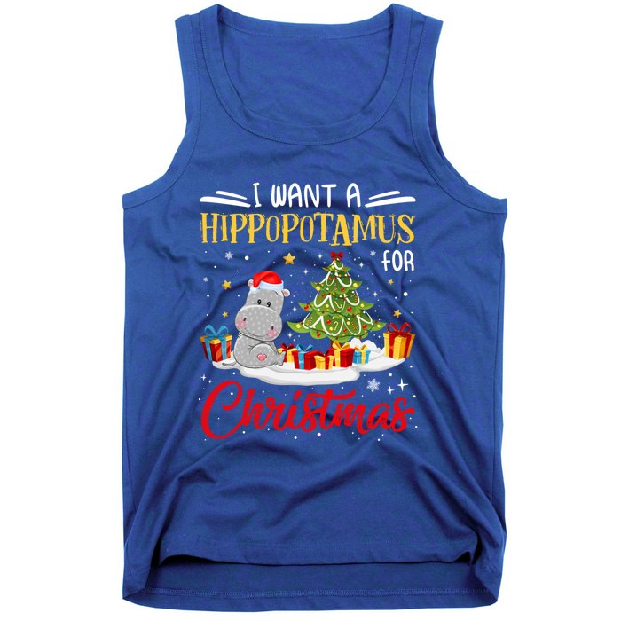 I Want A Hippopotamus For Christmas Xmas Hippo Christmas Gift Tank Top