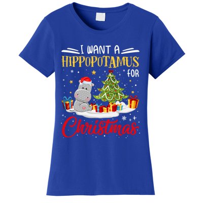 I Want A Hippopotamus For Christmas Xmas Hippo Christmas Gift Women's T-Shirt