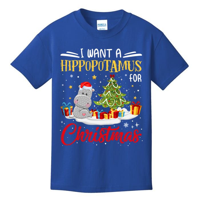 I Want A Hippopotamus For Christmas Xmas Hippo Christmas Gift Kids T-Shirt