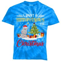 I Want A Hippopotamus For Christmas Xmas Hippo Christmas Gift Kids Tie-Dye T-Shirt