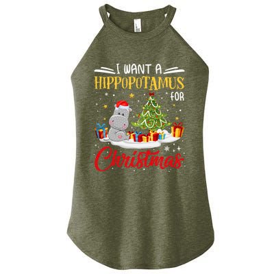 I Want A Hippopotamus For Christmas Xmas Hippo Christmas Gift Women's Perfect Tri Rocker Tank