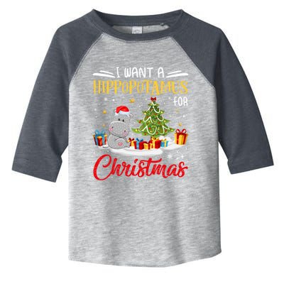 I Want A Hippopotamus For Christmas Xmas Hippo Christmas Gift Toddler Fine Jersey T-Shirt