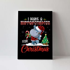 I Want A Hippopotamus For Christmas Hippo Candy Santa Canvas