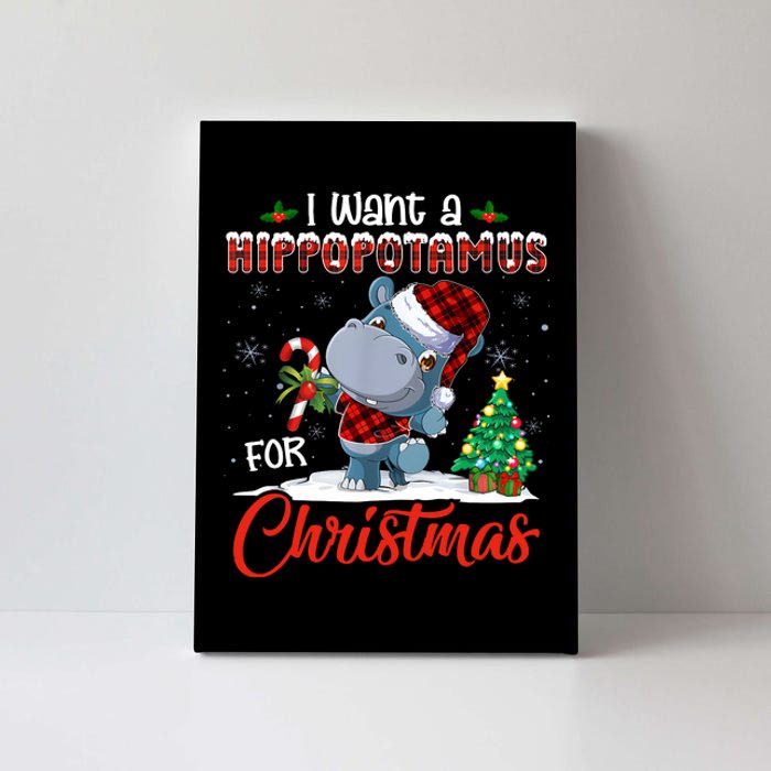 I Want A Hippopotamus For Christmas Hippo Candy Santa Canvas