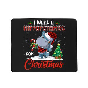 I Want A Hippopotamus For Christmas Hippo Candy Santa Mousepad