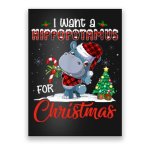 I Want A Hippopotamus For Christmas Hippo Candy Santa Poster