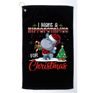 I Want A Hippopotamus For Christmas Hippo Candy Santa Platinum Collection Golf Towel