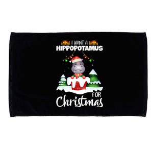 I Want A Hippopotamus For Christmas Xmas Cute Funny Gift Microfiber Hand Towel