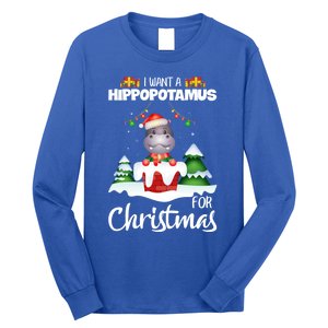 I Want A Hippopotamus For Christmas Xmas Cute Funny Gift Long Sleeve Shirt