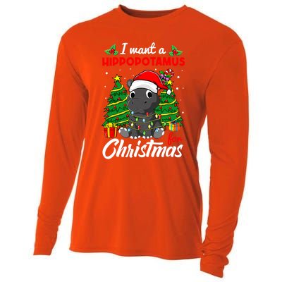 I Want A Hippopotamus For Christmas Xmas Boys Gift Cooling Performance Long Sleeve Crew