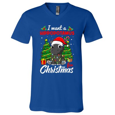 I Want A Hippopotamus For Christmas Xmas Boys Gift V-Neck T-Shirt