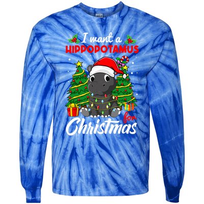 I Want A Hippopotamus For Christmas Xmas Boys Gift Tie-Dye Long Sleeve Shirt