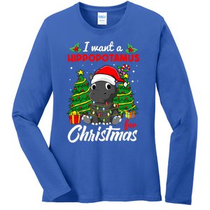 I Want A Hippopotamus For Christmas Xmas Boys Gift Ladies Long Sleeve Shirt